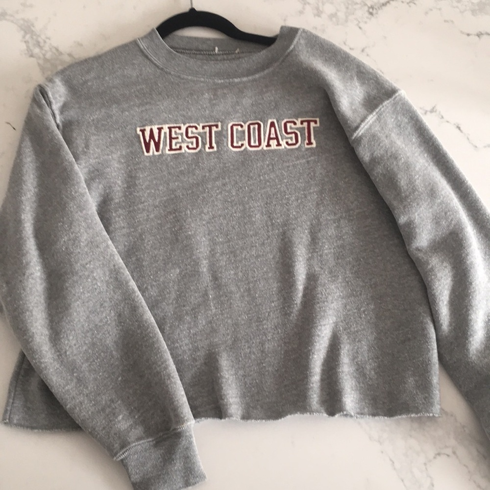 Brandy Melville “West Coast” Cropped Sweatshirt